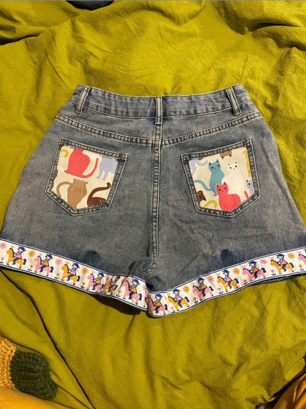 ONE OF A KIND CURVY FIT REWORKED DENIM SHORTS